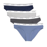 Calvin Klein Womens Bikini Cotton Modal Underwear Pack Of 4 ( Blue, Dark Grey, Navy, Grey)