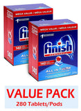 Finish Powerball Automatic Dishwasher Detergent, All in 1 Ultra Powerful Clean, 2.4 KG - 140 Tabs