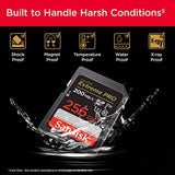 SanDisk 256GB Extreme PRO SDXC card + RescuePRO Deluxe, up to 200MB/s, UHS I, Class 10, U3, V30 SDSDXXD 256G GN4IN, Black-