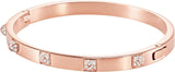 Swarovski's Tactic Collection: Rose Gold Bangle with White Crystals