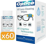 Optico Professional Pre-Moistened Cleaning Cloths - Premium Quality Cleaner for Eye Glasses, Screens, and Cameras Lenses - No Spray Bottle Needed | 180 Cloth Lens Wipes