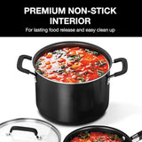 CUISINART N61-11 Nonstick Hard-Anodized Nesting Cookware Set, 11 Piece, Black