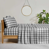Pendleton 300 Thread Count Cotton King Size Bed Sheet Set Pack Of 6 (Lakeview Plaid Gray-Blue)
