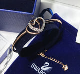 SWAROVSKI Dear Rose Gold & Clear Crystal Heart Bangle #5194838