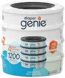 Diaper Genie 4 Refills Recharges x 300-1200 Count, Unscented