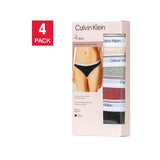 Calvin Klein Womens Bikini Cotton Modal Underwear Pack Of 4 (Pink, Black, Coral, Grey)