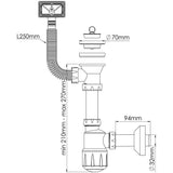 Nova Midi Bottle Trap Siphon for Sinks with Overflow 1032. - shopperskartuae