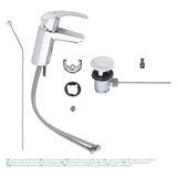 Grohe Single-Lever Basin Tap (Chrome, 33265002) With Pop-up Waste, Plug, One Handle Basin Mixer Tap, Bathroom, Regular Spout, Water-saving, Easy To Clean, Easy Installation. - shopperskartuae