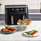 Ninja Foodi Max Dual Zone Air Fryer [AF400UK] 2 Drawers, 6 Cooking Functions, 9.5L, Black
