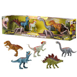 Kid Galaxy Poseable Dinosaur Figure Toy Playset With Lights & Sounds - Pack of 5