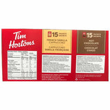 Tim Hortons Assorted Hot Chocolate, French Vanilla and Cappuccino, 30 x 28g,Packets