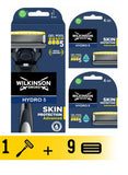 Wilkinson Sword Hydro 5 Skin Protection Advanced Men's Shaving Razor With Gel Pool And 9 Blades