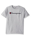 Champion Heritage Script Logo Men's Classic T-Shirt , Size: L (Large)- Oxford Grey
